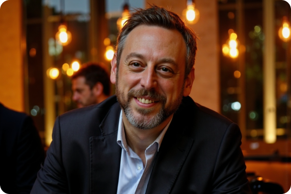 AI-generated professional portrait displaying modern corporate styling with clean background