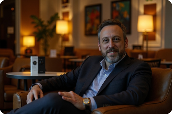 AI-created professional portrait with sophisticated business appearance and sharp details